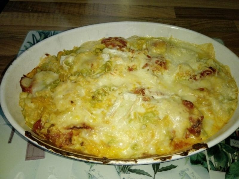 Cliquez pour zoomer ! Gratin de macaroni reblochon et chorizo Thermomix par Deli68