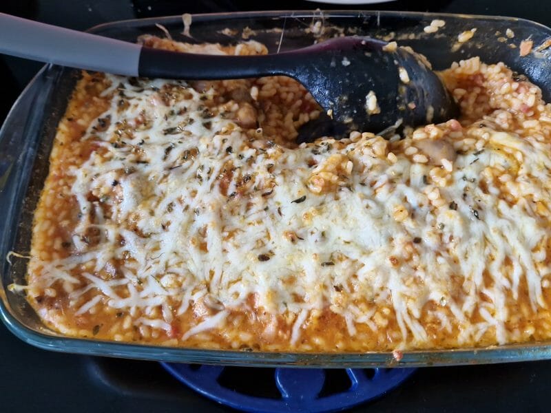 Cliquez pour zoomer ! Gratin de riz façon pizza Thermomix par elo81200