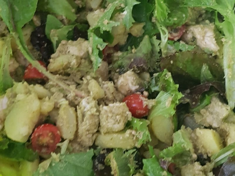 Cliquez pour zoomer ! Salade de poulet au pesto rosso Thermomix par cocosixtine