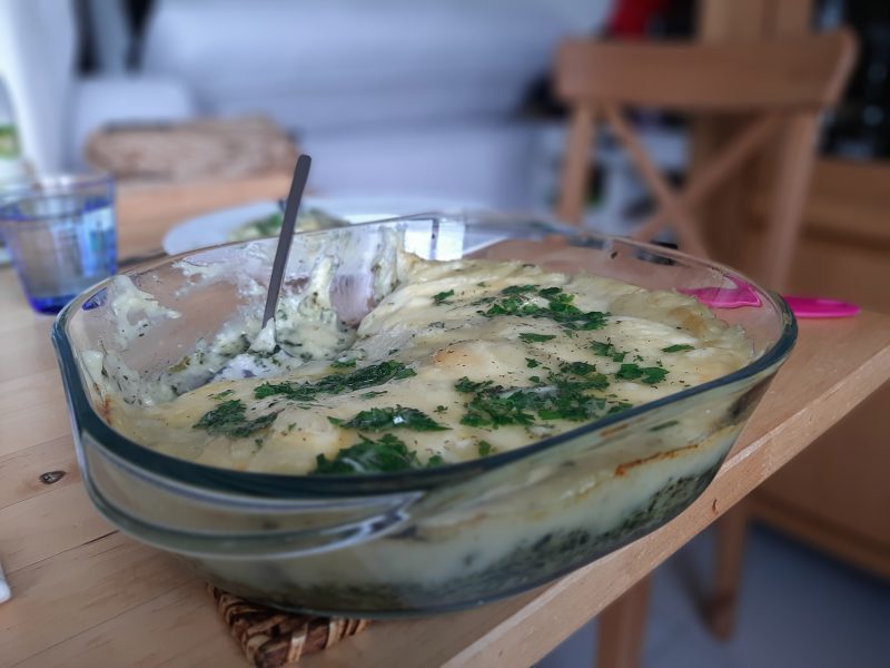 Cliquez pour zoomer ! Gratin de purée de pommes de terre aux épinards Thermomix par DidineNath