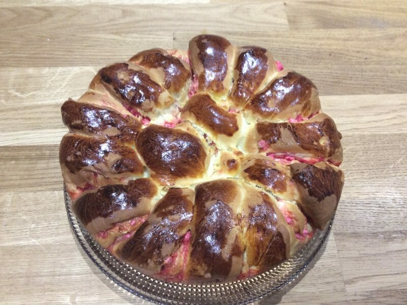 Cliquez pour zoomer ! Brioche aux pralines roses Thermomix par Le breton