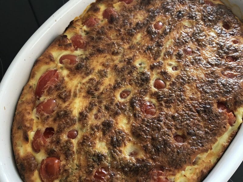 Cliquez pour zoomer ! Clafoutis tomates cerises et fromage de chèvre Thermomix par Zouline