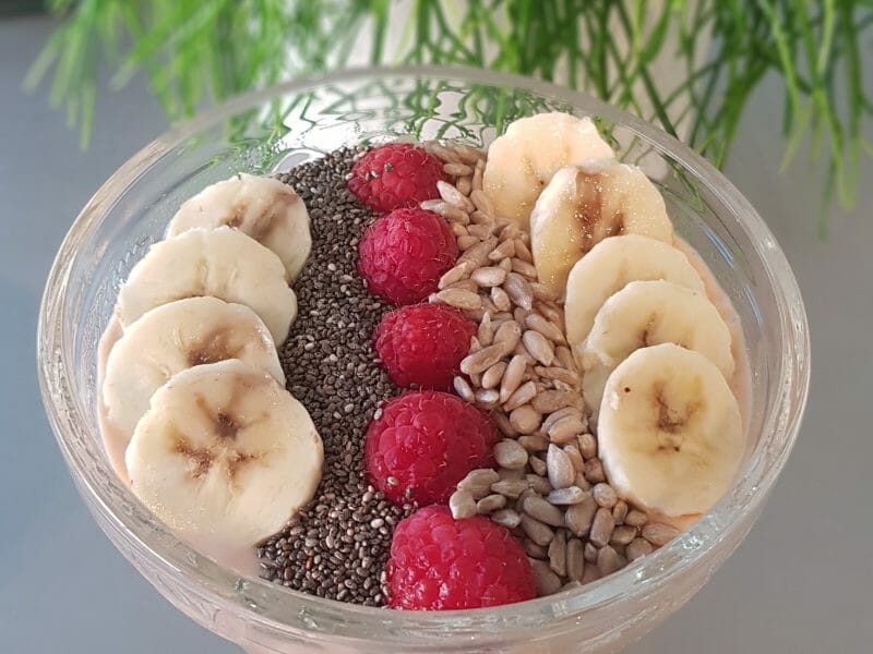 Cliquez pour zoomer ! Smoothie bowl framboise, mangue, banane Thermomix par virginie_zerlaudt