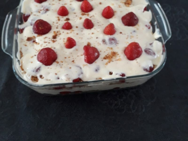 Cliquez pour zoomer ! Tiramisu aux framboises et spéculoos Thermomix par chachoune35