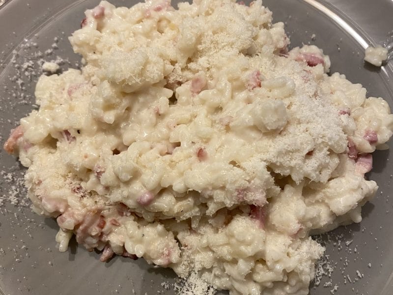 Cliquez pour zoomer ! Risotto façon carbonara Thermomix par mariongaliano