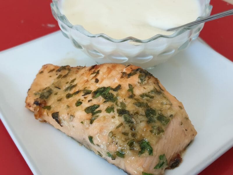 Cliquez pour zoomer ! Saumon au citron et à l’ail Thermomix par btybty