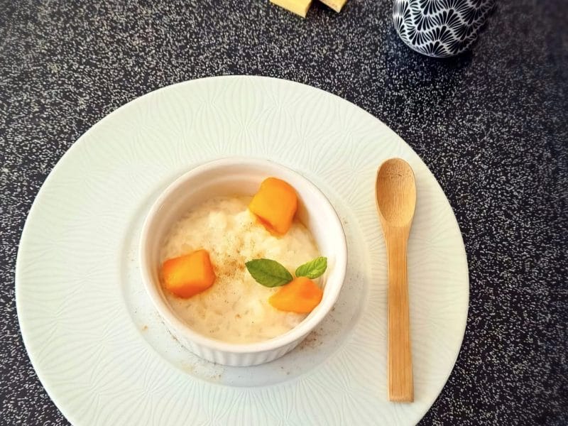 Cliquez pour zoomer ! Riz au lait de coco et mangue Thermomix par Insta @maggielesbonspetitsplats