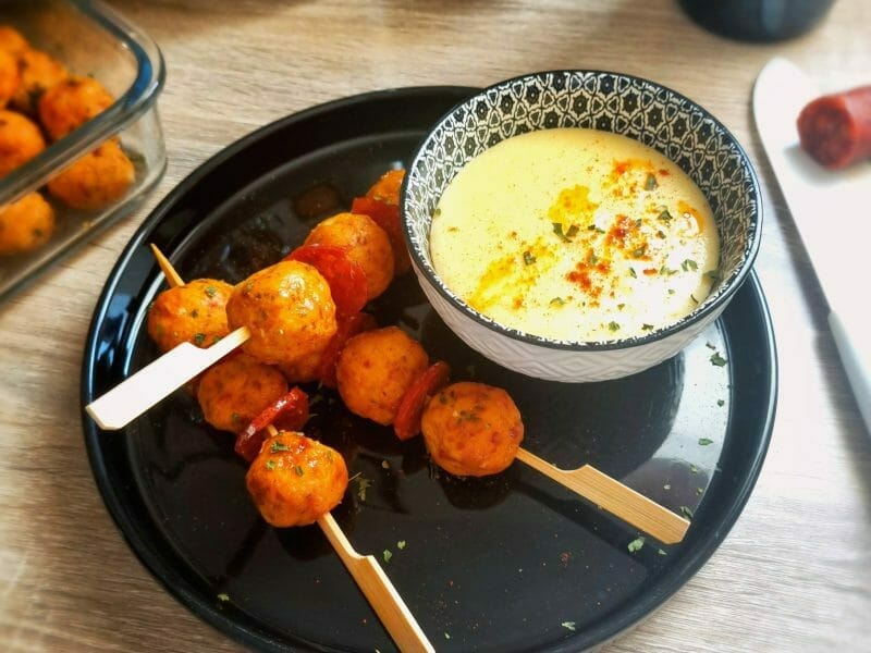 Cliquez pour zoomer ! Boulettes de poulet au chorizo Thermomix par Insta @maggielesbonspetitsplats