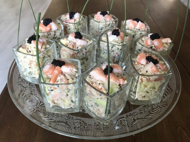 Cliquez pour zoomer ! Salade de perles aux crevettes, pamplemousse et avocat Thermomix par guidou