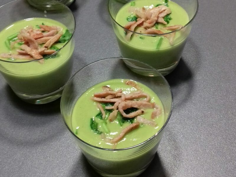Cliquez pour zoomer ! Crème de petits pois à la mozzarella Thermomix par laurence3847