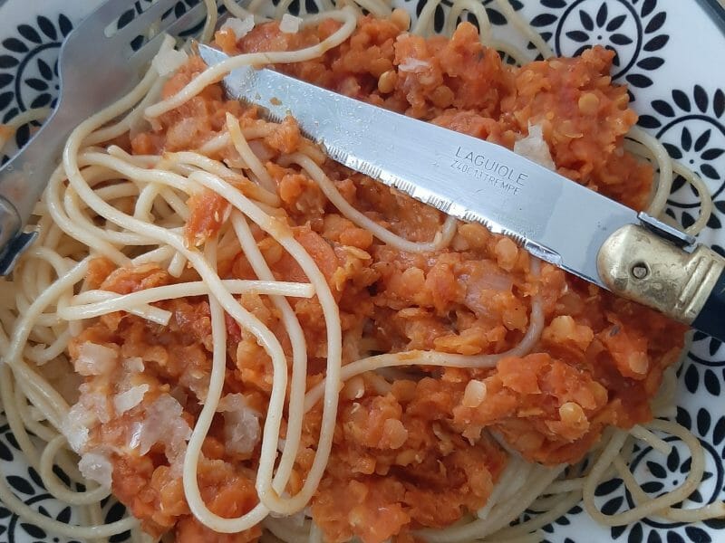Cliquez pour zoomer ! Bolognaise végétarienne aux lentilles Thermomix par aissata