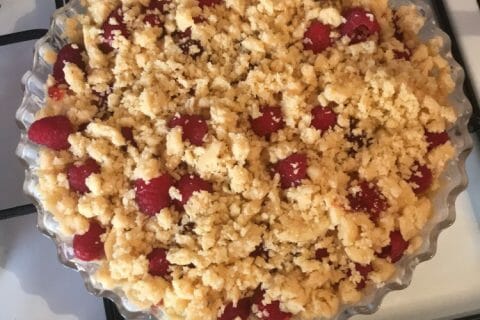 Cliquez pour zoomer ! Cookie-crumble rhubarbe framboises au Thermomix