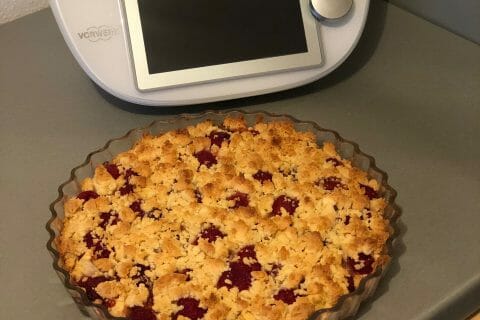 Cliquez pour zoomer ! Cookie-crumble rhubarbe framboises au Thermomix