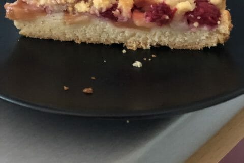 Cliquez pour zoomer ! Cookie-crumble rhubarbe framboises au Thermomix