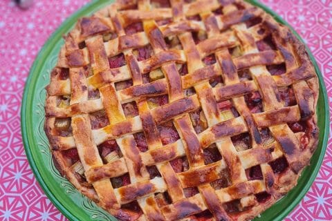 Cliquez pour zoomer ! Tarte aux fraises et à la rhubarbe Thermomix par mapi56
