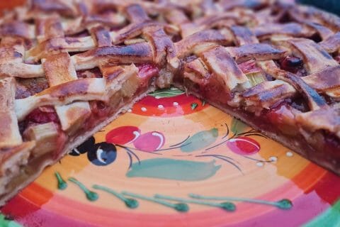 Cliquez pour zoomer ! Tarte aux fraises et à la rhubarbe Thermomix par mapi56