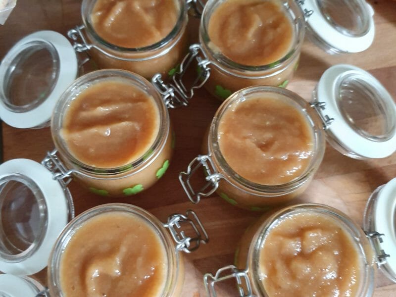 Cliquez pour zoomer ! Compote de pommes, bananes et miel Thermomix par sandra95460