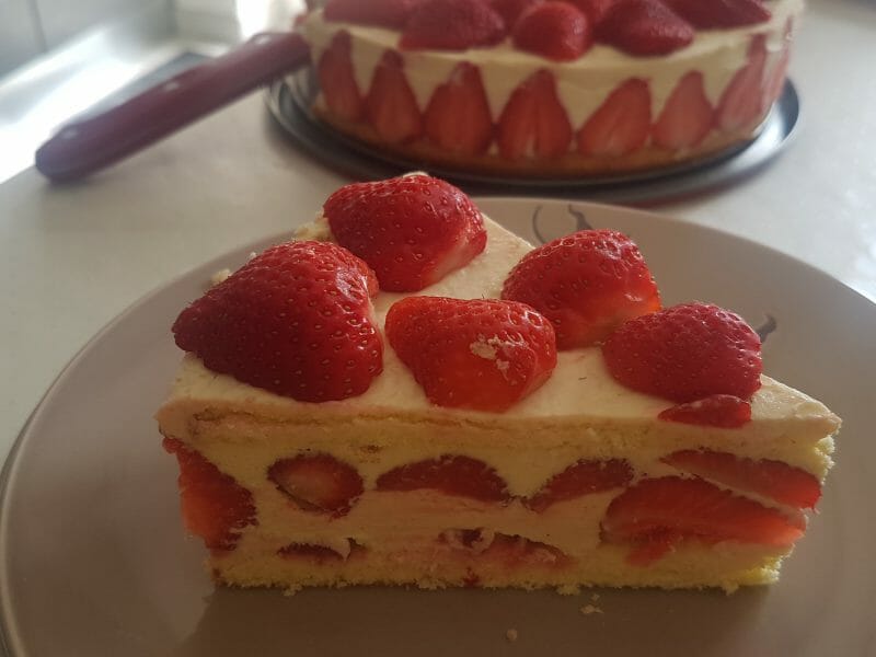 Cliquez pour zoomer ! Fraisier Thermomix par maniactatoo30