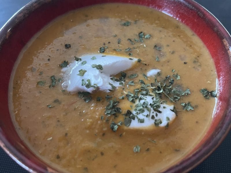Cliquez pour zoomer ! Soupe de lentilles corail, curry et coco Thermomix par monsieurpatate