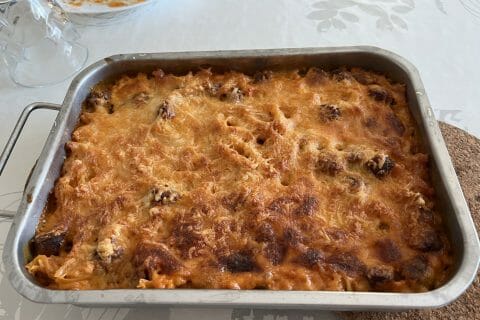 Cliquez pour zoomer ! Gratin de torsades aux merguez Thermomix par ninounette69