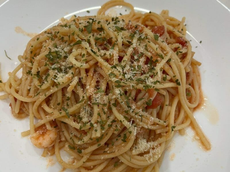 Cliquez pour zoomer ! Spaghettis aux crevettes et à l’ail Thermomix par ninounette69