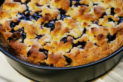 Cliquez pour zoomer ! Tarte aux myrtilles façon crumble Thermomix par virgil22720