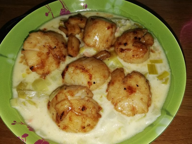 Cliquez pour zoomer ! Saint Jacques aux poireaux Thermomix par melaclion