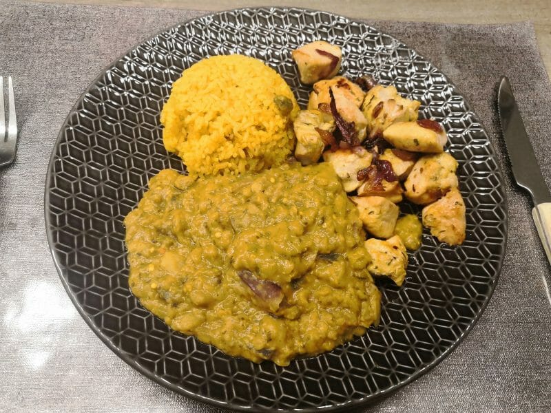 Cliquez pour zoomer ! Dhal d’aubergine et de lentilles corail Thermomix par chichips