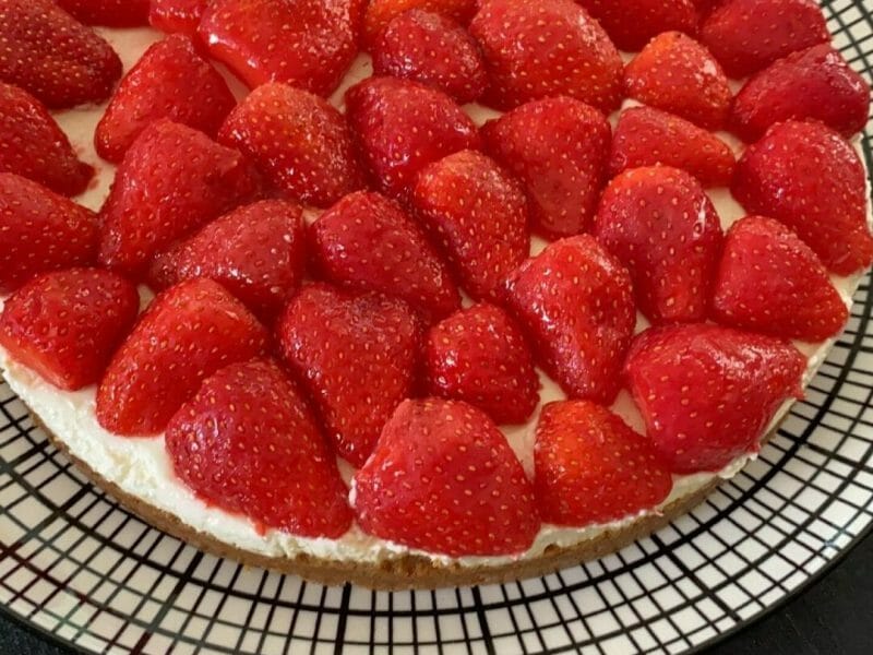 Cliquez pour zoomer ! Tarte aux fraises sans cuisson Thermomix par Lndenice