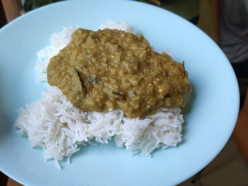 Cliquez pour zoomer ! Dhal d’aubergine et de lentilles corail Thermomix par lorene24