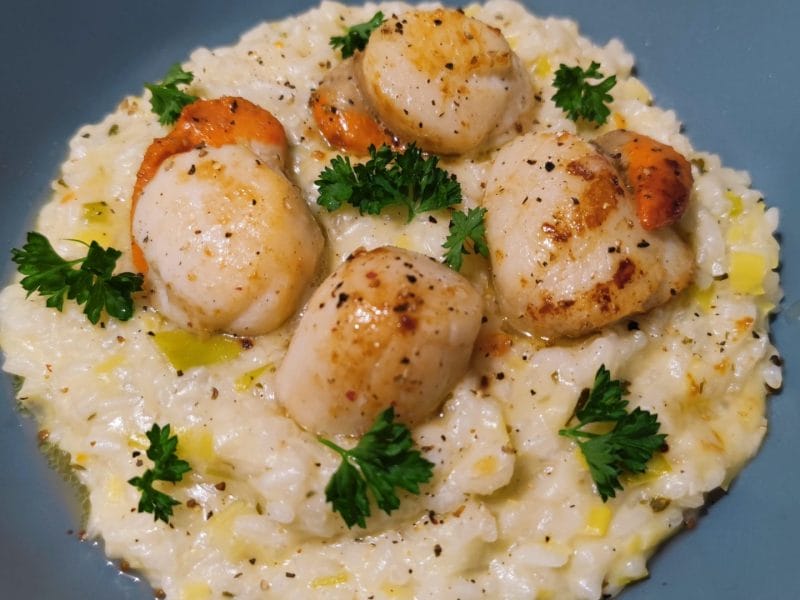 Cliquez pour zoomer ! Risotto aux Saint Jacques et poireaux Thermomix par Mag85