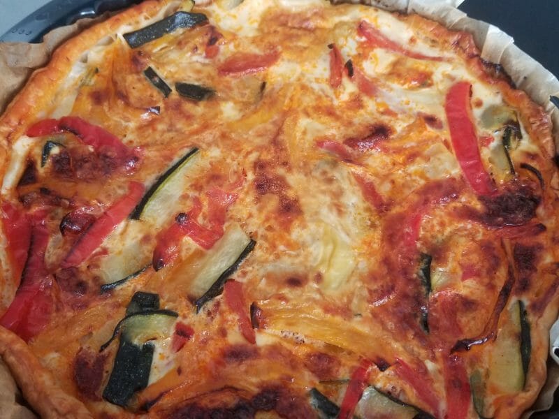 Cliquez pour zoomer ! Quiche poivrons et courgettes Thermomix par bidouilles