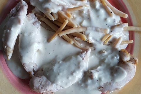 Cliquez pour zoomer ! Blancs de poulet sauce moutarde et curry au Thermomix