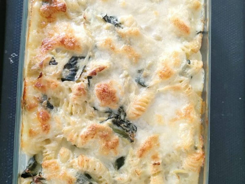 Cliquez pour zoomer ! Gratin de pâtes aux épinards et artichauts Thermomix par zabou68