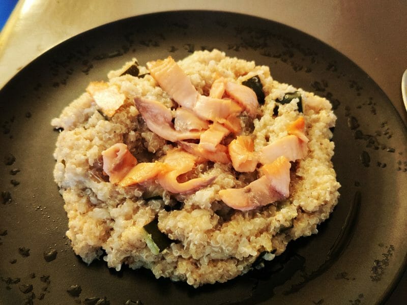 Cliquez pour zoomer ! Risotto de quinoa, courgettes et saumon Thermomix par jerem14400