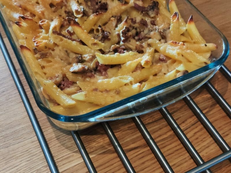 Cliquez pour zoomer ! Gratin de pennes aux champignons Thermomix par jerem14400