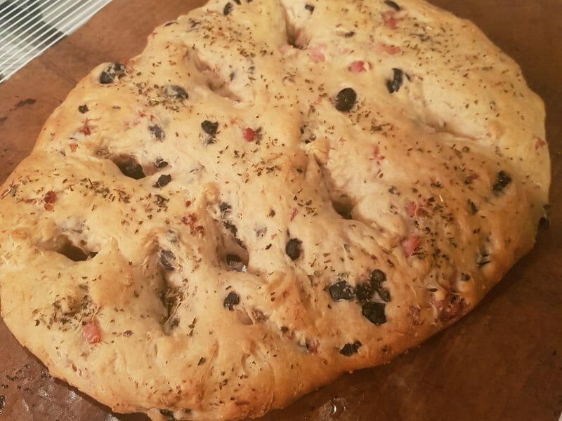 Cliquez pour zoomer ! Fougasse olives et lardons Thermomix par caroen91015
