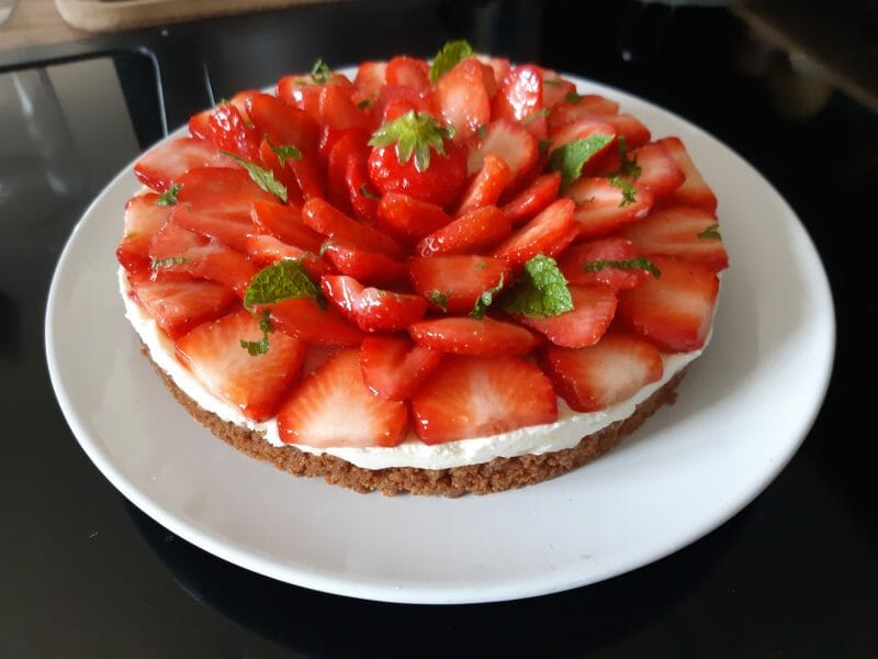 Cliquez pour zoomer ! Tarte aux fraises sans cuisson Thermomix par marymaryy