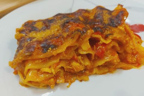 Cliquez pour zoomer ! Lasagnes au poulet et poivrons Thermomix par mariaknight