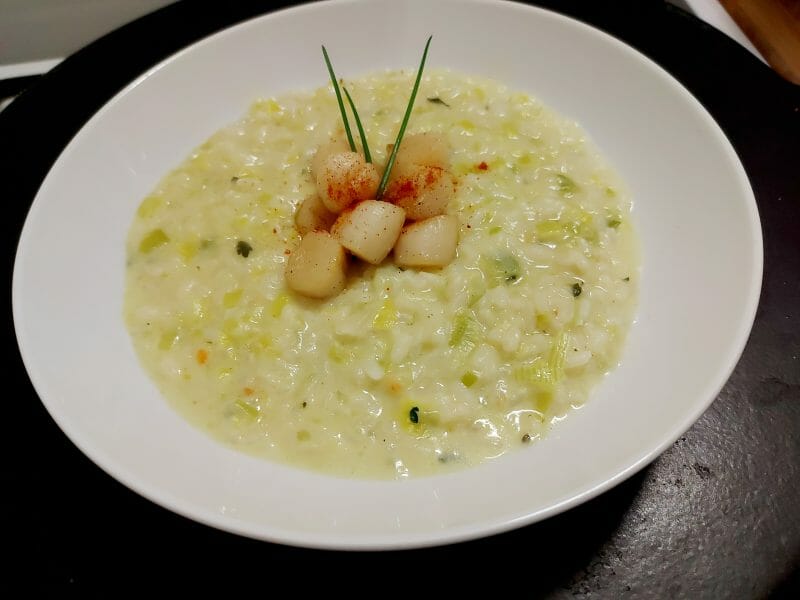 Risotto aux Saint Jacques et poireaux au Thermomix - Cookomix