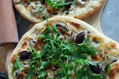 Cliquez pour zoomer ! Pizza blanche aux champignons Thermomix par mariaknight