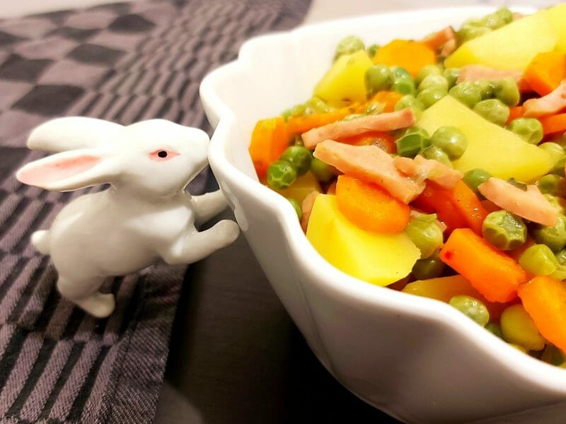 Jardinière de légumes aux lardons au Thermomix - Cookomix