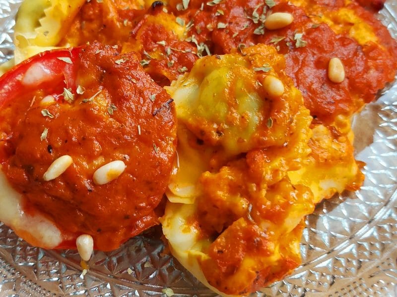 Cliquez pour zoomer ! Gratin de tortellini tomate mozzarella Thermomix par mariaknight