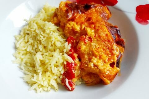 Cliquez pour zoomer ! Poulet à la crème de poivrons Thermomix par mariaknight