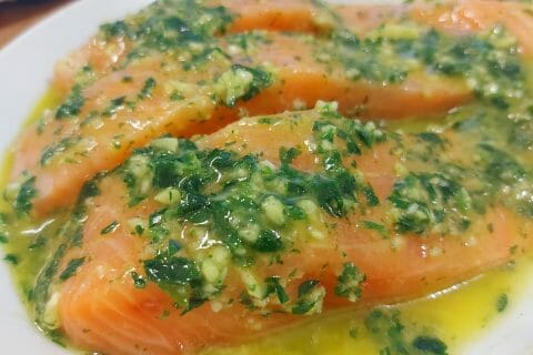 Cliquez pour zoomer ! Saumon au citron et à l’ail Thermomix par mariaknight