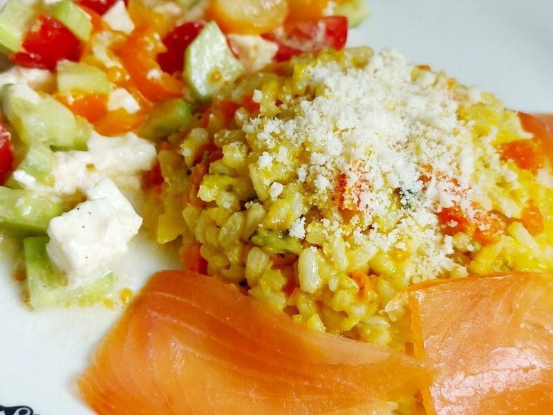 Cliquez pour zoomer ! Risotto carottes et saumon fumé Thermomix par mariaknight