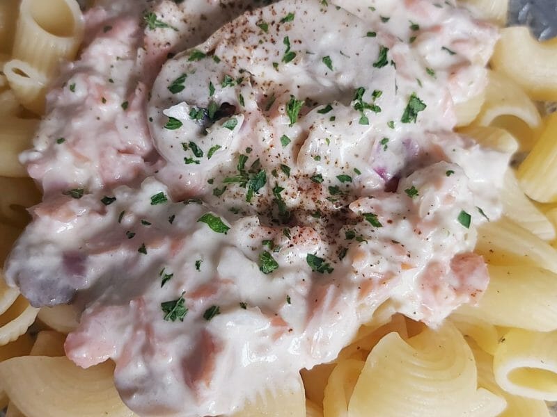 Cliquez pour zoomer ! Spaghettis au saumon fumé Thermomix par mariaknight