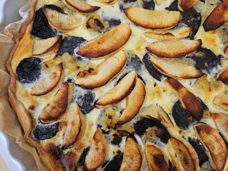 Cliquez pour zoomer ! Tarte au boudin noir et aux pommes Thermomix par Elfe34