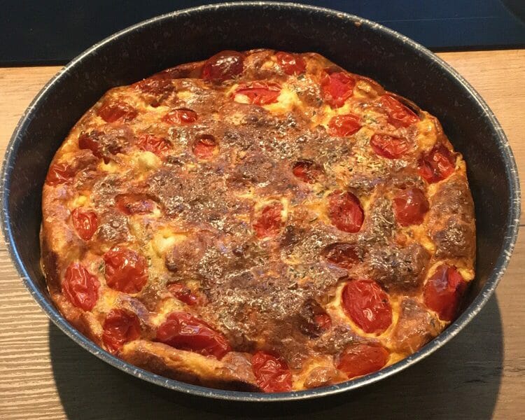 Cliquez pour zoomer ! Clafoutis tomates cerises et fromage de chèvre Thermomix par chacha2685