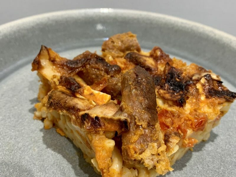 Cliquez pour zoomer ! Gratin de torsades aux merguez Thermomix par SandyG